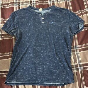 Hollister Navy Blue Short Sleeve Henley